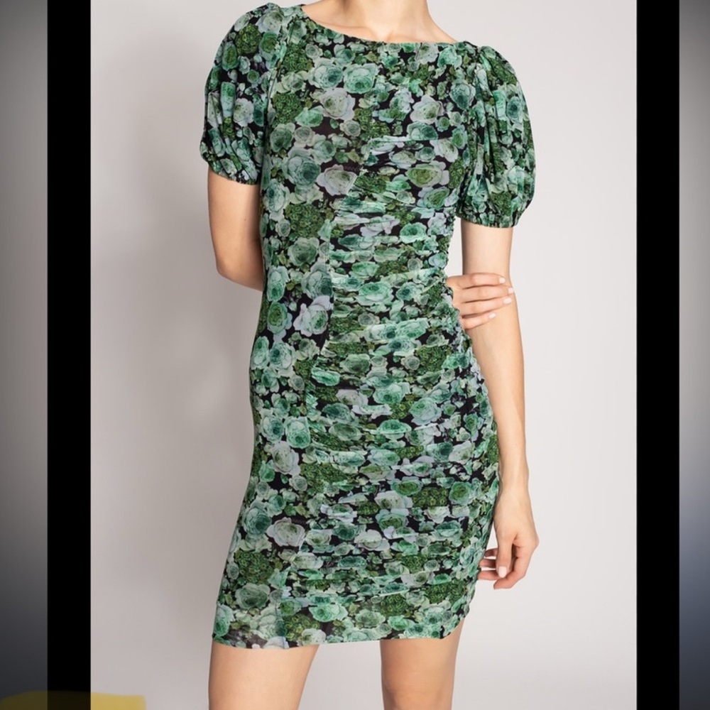 Ganni Floral Green Dress